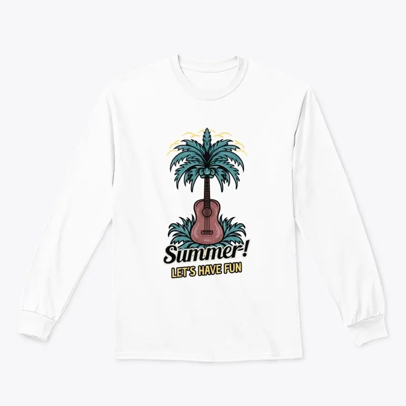 Summer Beach  Guitar Palm Tree  Design