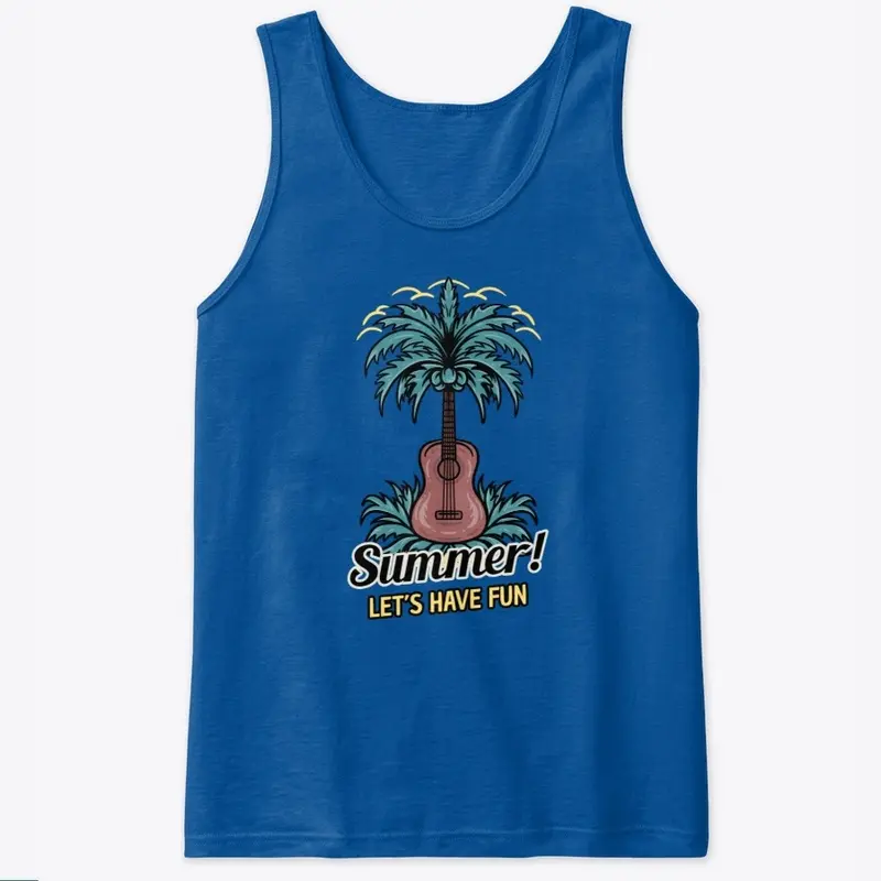 Summer Beach  Guitar Palm Tree  Design