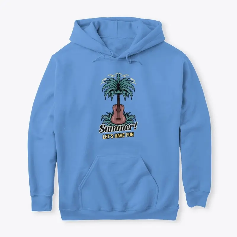 Summer Beach  Guitar Palm Tree  Design