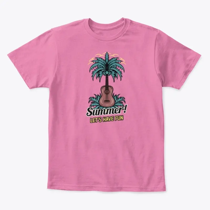 Summer Beach  Guitar Palm Tree  Design